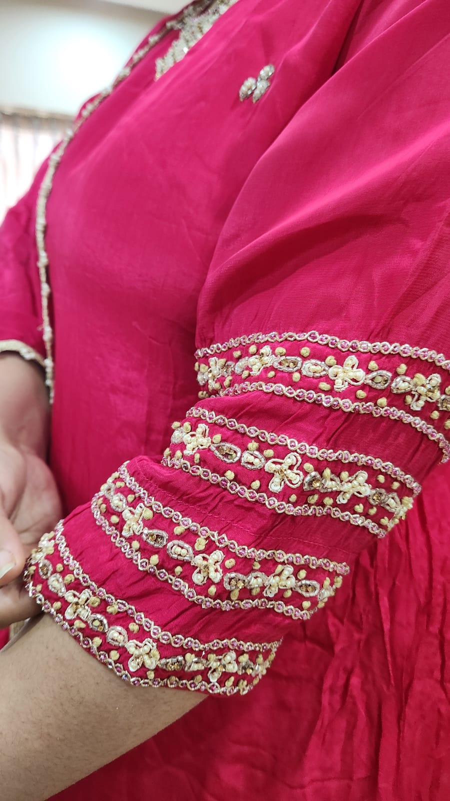 Crape Suit with Embroidery