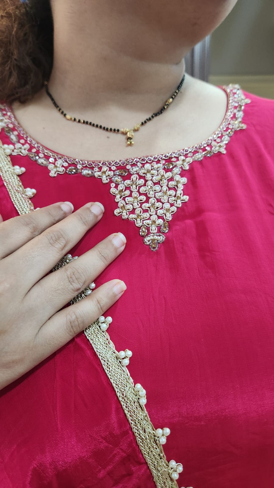 Crape Suit with Embroidery