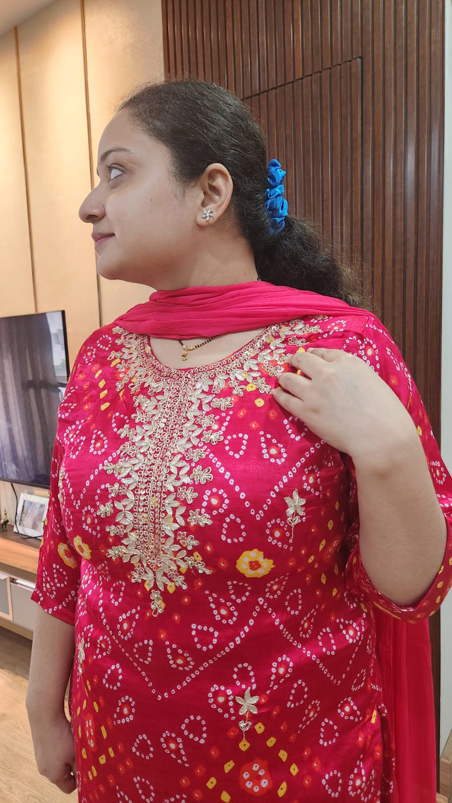 Gajji Silk Suit with Gota Patti Embroidery