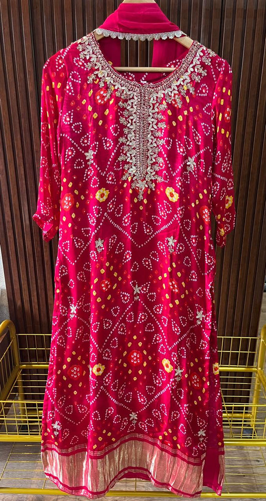 Gajji Silk Suit with Gota Patti Embroidery